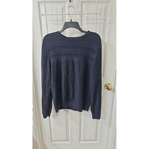 Calvin Klein Men's Navy Textured Knit Crewneck Sweater Size Medium